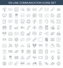 Fototapeta na wymiar 100 communication icons
