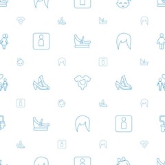 girl icons pattern seamless white background