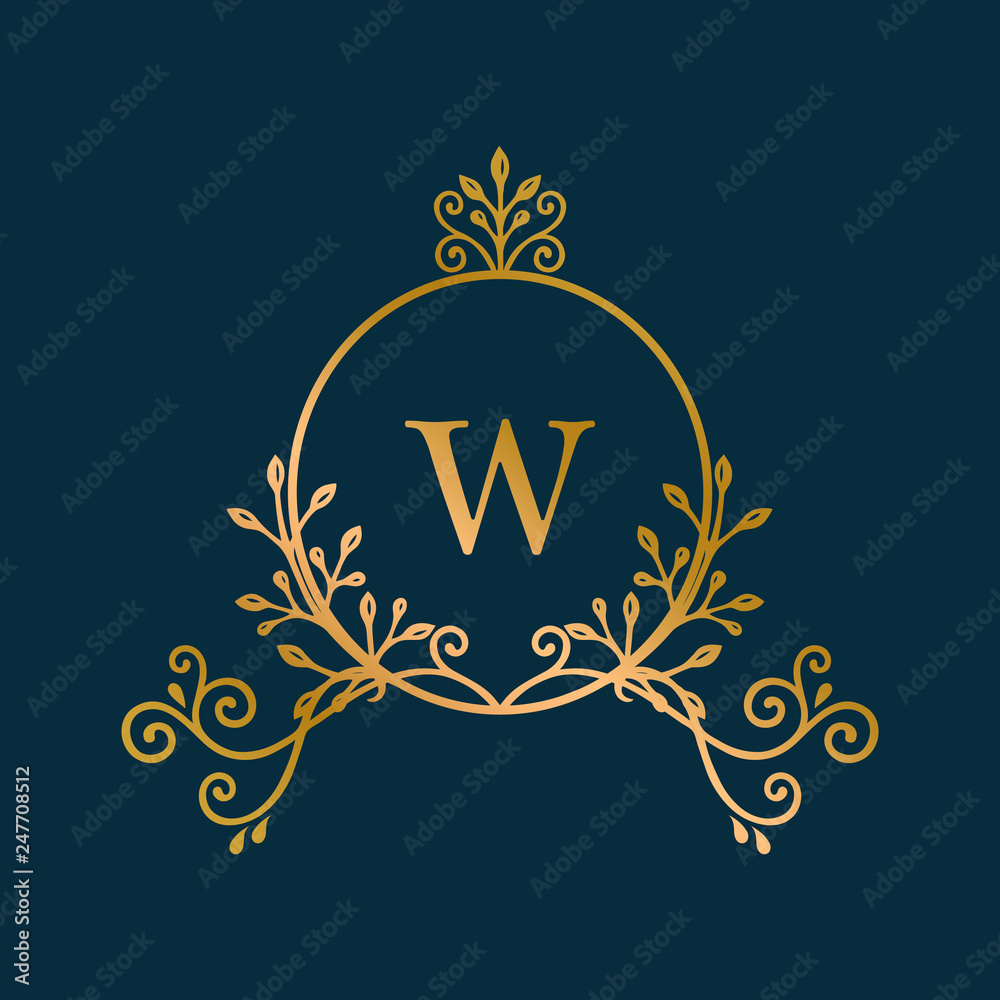 Canvas Prints initialed gold frame background