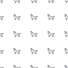 wolf icon pattern seamless white background