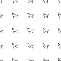 wolf icon pattern seamless white background