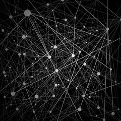 Black neural network illustration