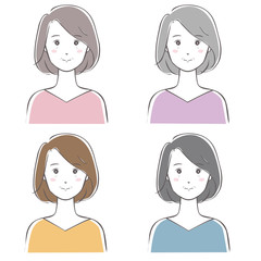 中年女性　カラーバリエーション