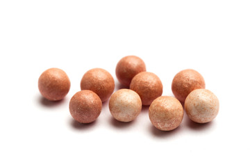 Cosmetics blush ball isolated on white