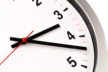 Fototapeta premium white clock, close up view.