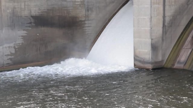 Gallons of Dam water being released