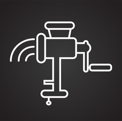 Meat grinder line icon on black background for graphic and web design, Modern simple vector sign. Internet concept. Trendy symbol for website design web button or mobile app