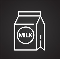 Milk line icon on black background for graphic and web design, Modern simple vector sign. Internet concept. Trendy symbol for website design web button or mobile app