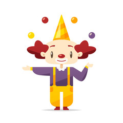 Funny clown cartoon vector isolated illustration