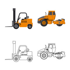 Vector design of build and construction logo. Collection of build and machinery stock symbol for web.