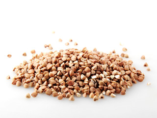 Organic Buckwheat Isolated On White