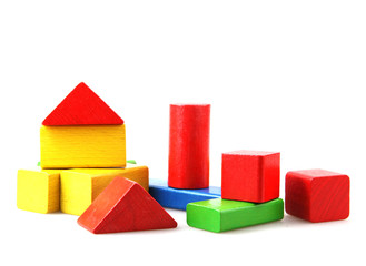 Wooden Blocks On White