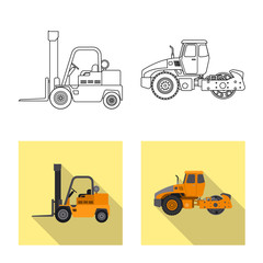 Vector design of build and construction logo. Collection of build and machinery stock vector illustration.