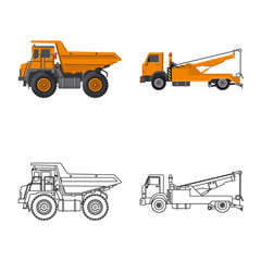 Vector design of build and construction symbol. Collection of build and machinery stock symbol for web.