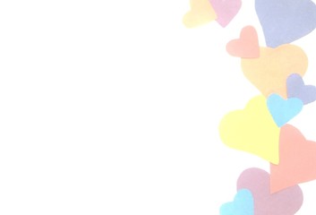 multicolored hearts on a white background
