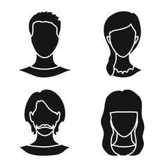 Vector illustration of character and profile logo. Set of character and dummy stock symbol for web.