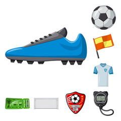 Isolated object of soccer and gear icon. Collection of soccer and tournament stock vector illustration.