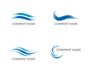 Water Wave Logo Template. vector Icon illustration