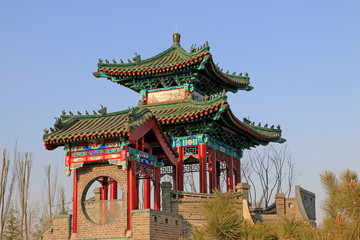 Fototapeta premium gate tower of ancient Chinese architectural style