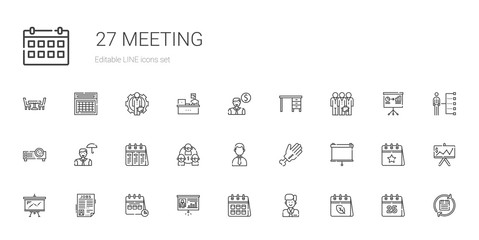 meeting icons set