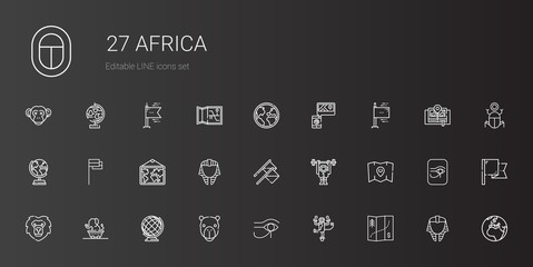 africa icons set