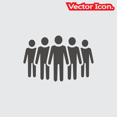 Group of people icon isolated sign symbol and flat style for app, web and digital design. Vector illustration.