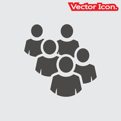 Group of people icon isolated sign symbol and flat style for app, web and digital design. Vector illustration.