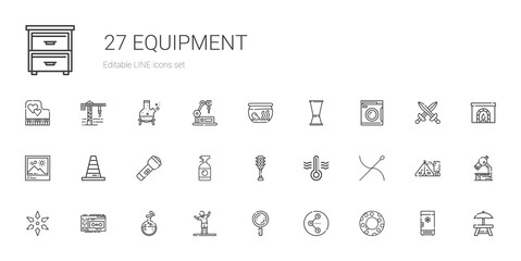 equipment icons set