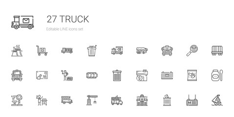 truck icons set