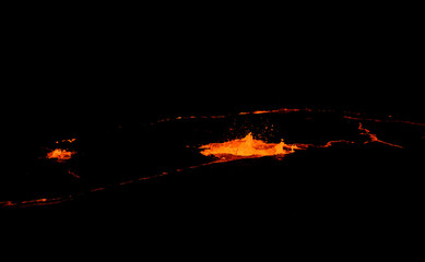 Erta Ale volcano crater, melting lava splash, Danakil depression