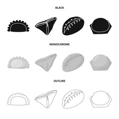 Vector design of products  and cooking symbol. Collection of products  and appetizer stock symbol for web.