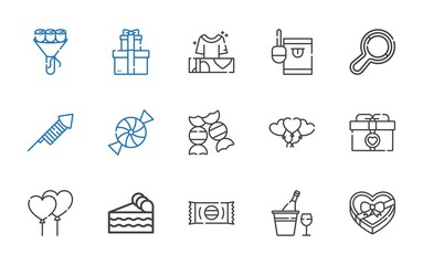 birthday icons set