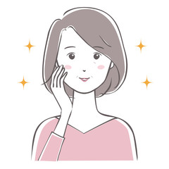 笑顔の中年女性