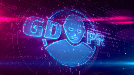 GDPR general data protection regulation 3D illustration