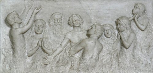 Souls being purified in purgatory