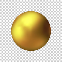 Realistic gold metal sphere, vector golden ball. - 247725177