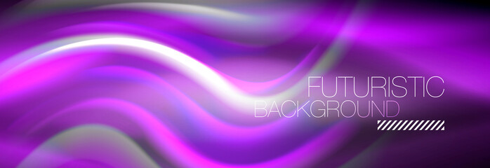 Fluid colors mixing glowing neon wave background, holographic texture
