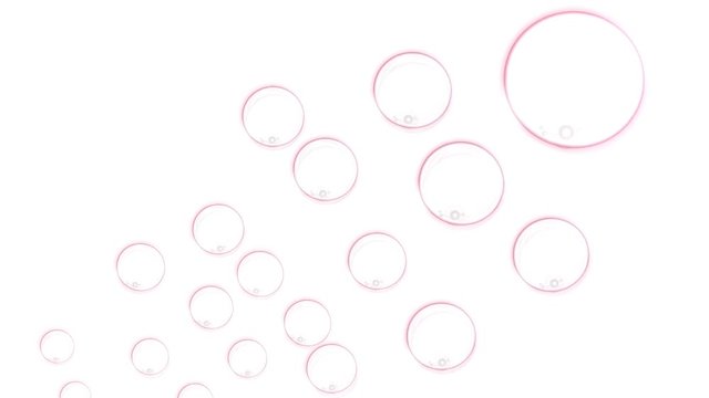 soap bubbles flying in the wind on a white background