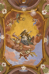 Saint John of Nepomuk on church ceiling