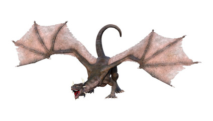 Fototapeta premium 3D Rendering Fairy Tale Dragon on White