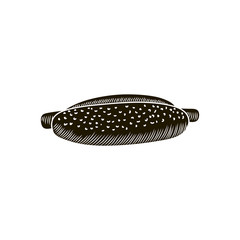 hot dog Hand-drawn vector illustration. sketch isolated on white