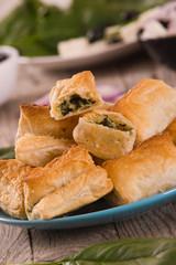 Spinach puffs.