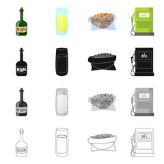 Vector illustration of farm and agriculture  sign. Collection of farm and technology stock symbol for web.