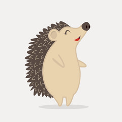 Cute Hedgehog standing animal cartoon © focus_bell