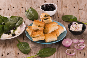 Spinach puffs.