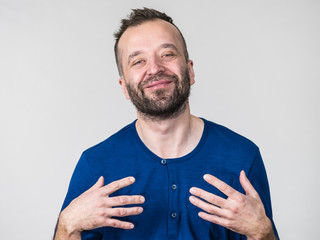 Funny man fooling around