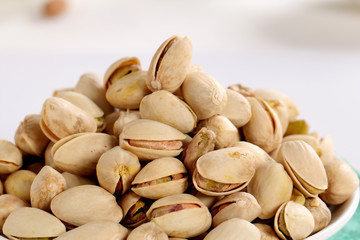 pistachios on a white background