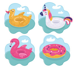 Summer swim rings set.