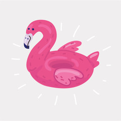 Inflatable flamingo rubber ring.