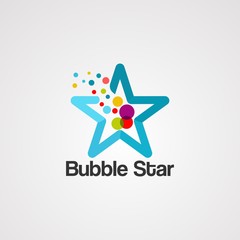 Obraz premium Bubble star logo vector, icon, element, and template
